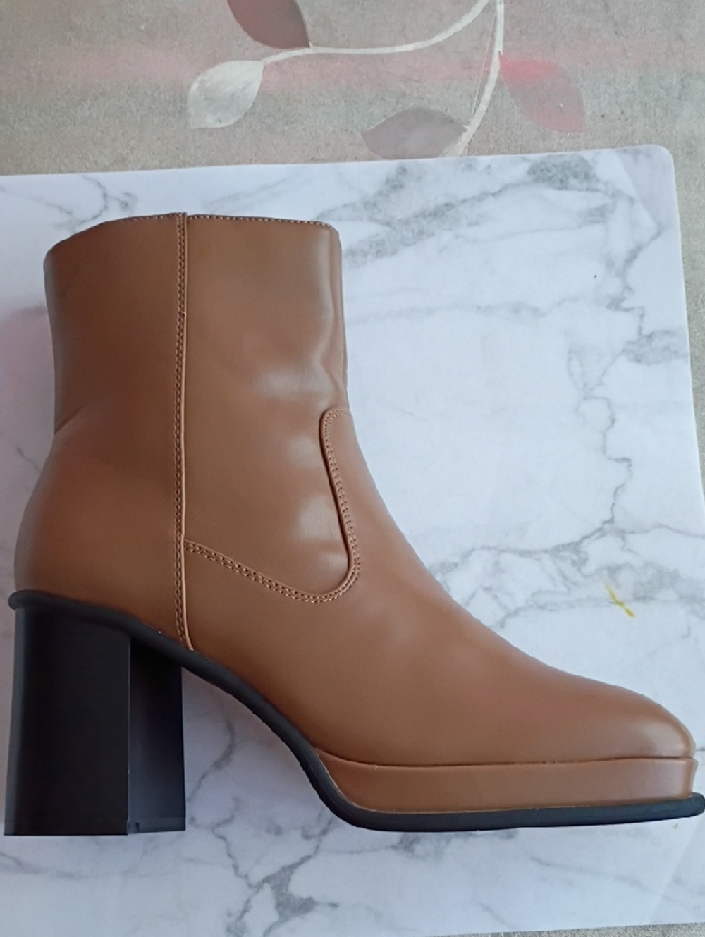 Forever 21 Brown Platform Block Heel Ankle Boots Size US 8